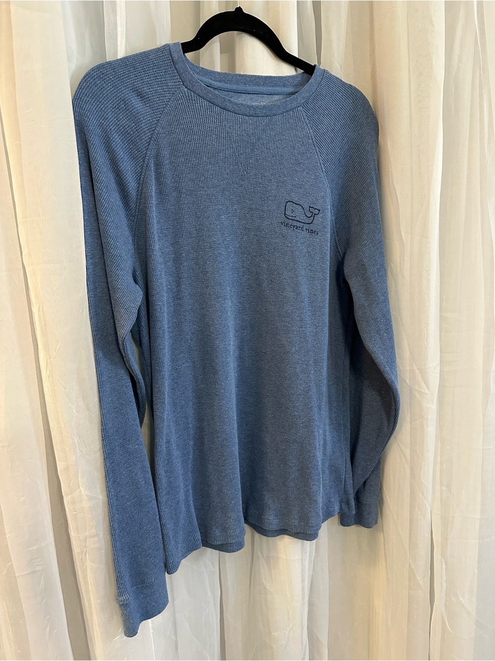 Vineyard Vines Men's Long-Sleeve Waffle Knit Crew - Blue